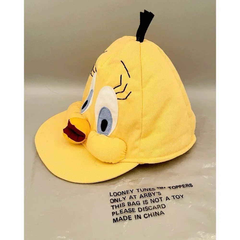 Looney Tunes Tweety Bird SnapBack Hat Plush Cap 1989 Arby’s Toppers Cartoons